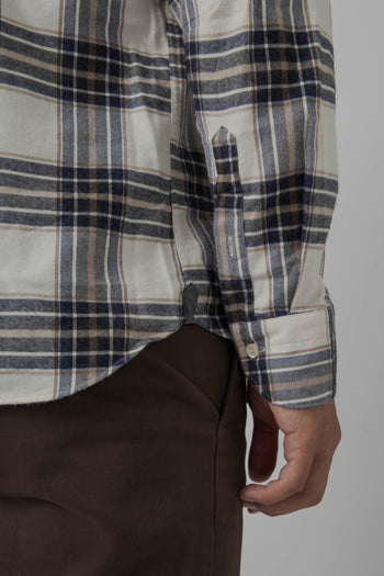 Tintoria Mattei Camicia Check Panna/blu Uomo - 6