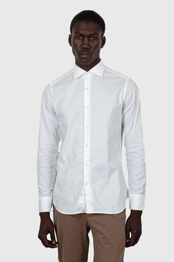 Camicia Oxford Collo Francese Bianco Uomo - 5