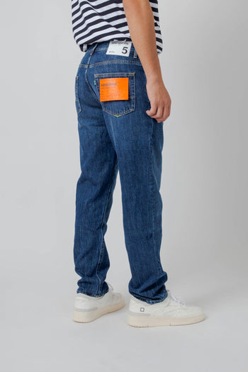 Jeans Newman Tapered Blu Medio Uomo - 4