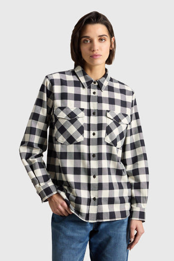 Camicia In Flanella Buffalo Check Bianco/nero Donna - 3