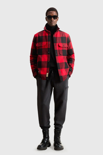 Overshirt Alaskan Wool Check Nero/rosso Uomo - 4