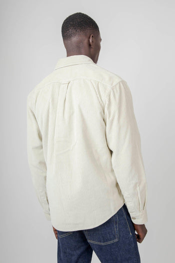6-wale Corduroy Shirt Khaki Uomo - 5