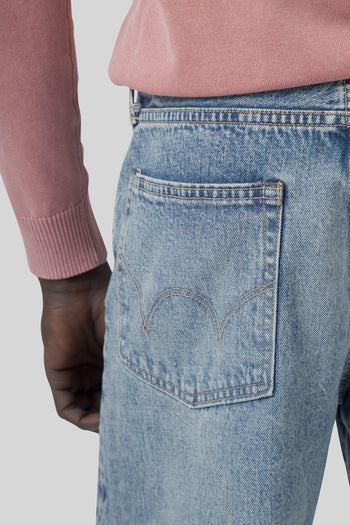 Jeans Loose Fit Japan Kaihara Rainbow 13,5 Oz Blu Chiaro Uomo - 2
