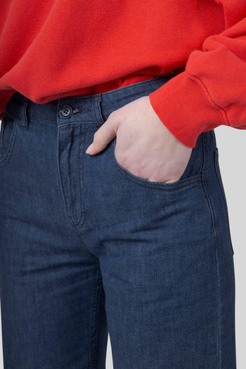 Jeans Palazzo Blu Medio Donna - 4