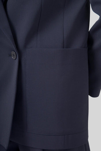 Max Mara Blazer Doppiopetto In Lana Tecnica Veloce Blu Donna - 7