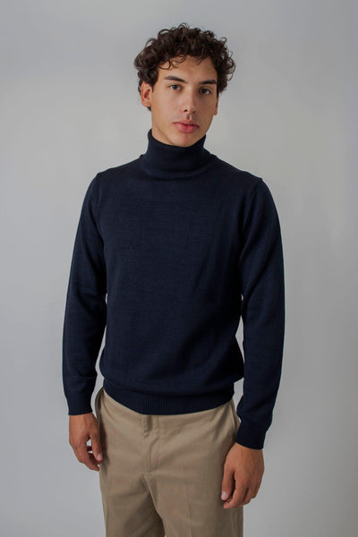 Maglia Dolcevita Blu Uomo