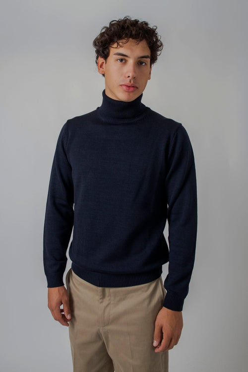 Maglia Dolcevita Blu Uomo