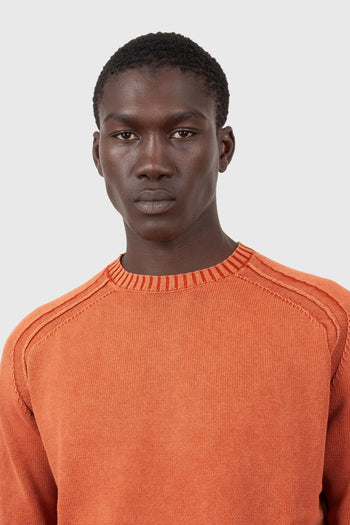 Maglia Cotton Techno Wash Round Arancio Uomo - 6