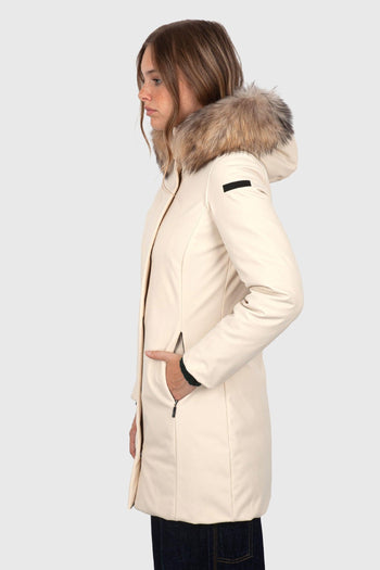 Piumino Winter Long Fur Wom Crema Donna - 3