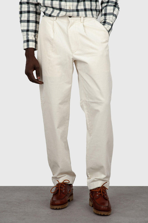 Pantalone Gin Pence In Velluto Bianco Off Uomo