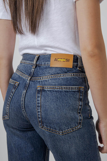 Jeans Gamba Dritta Blu Medio Donna - 2