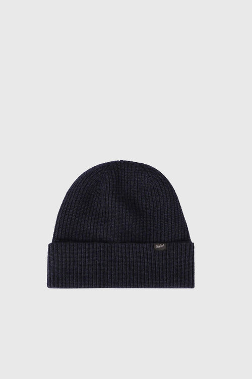 Knitted Ribbed Beanie Blu Unisex