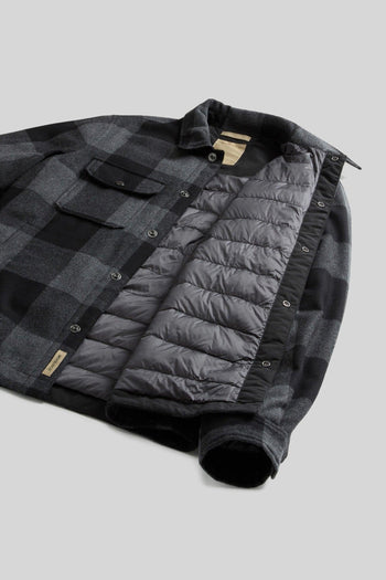 Wool Check Alaskan Shirt Jacket Antracite Uomo - 5