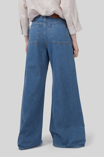 Max Mara Jeans Vega In Denim Morbido Blu Medio Donna - 5