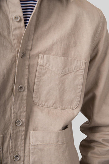 Overshirt Utility Beige Uomo - 4