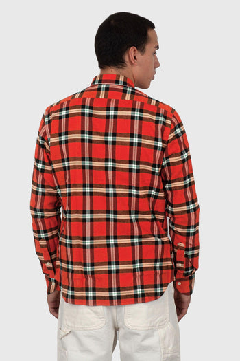 Camicia Check Flanella Arancio Uomo - 4