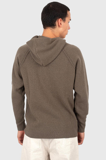 Maglia Lambswool Grs Waffle Hooded Khaki Uomo - 4