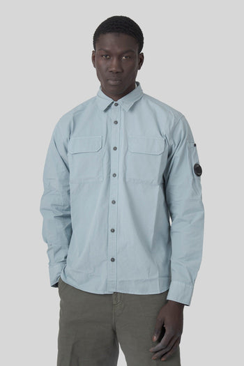Camicia Lente In Gabardina Organica Polvere Uomo - 5