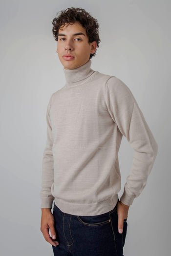 Maglia Dolcevita Beige Uomo - 5