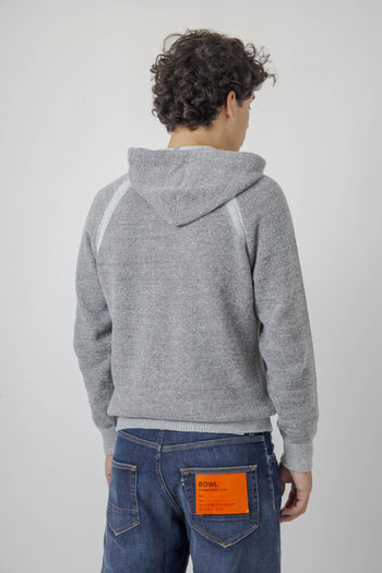 Maglia Hooded In Fleece Knit Grigio Uomo - 3