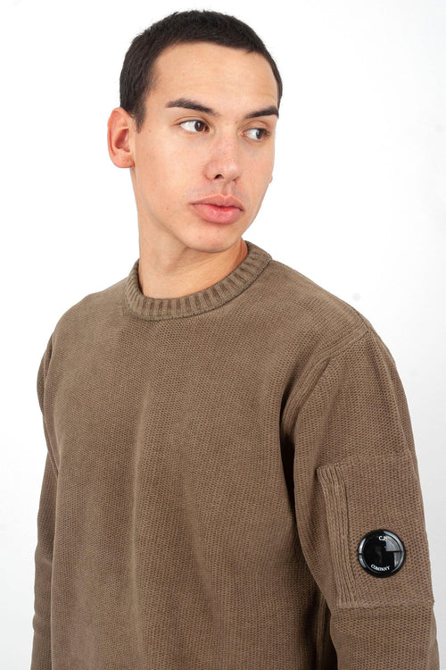 Maglia Cotton Chenille Crewneck Khaki Uomo - 2