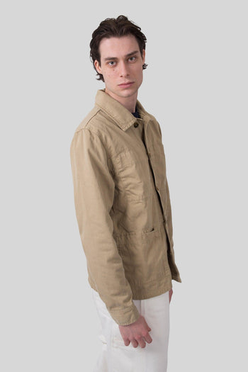 Overshirt Dorr Herringbone Beige Uomo - 5