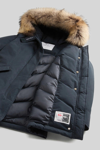Arctic Parka In Ramar Cloth Con Pelliccia Removibile Blu Navy Donna - 6
