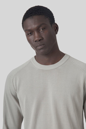 Maglia Cotton Crepe Crewneck Lens Tortora Uomo - 4