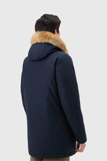 Arctic Parka In Ramar Cloth Con Pelliccia Removibile Blu Uomo - 3