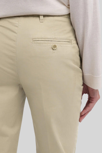 Pantalone In Twill Di Cotone Stretch Beige Donna - 2