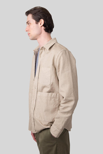 Overshirt Utility Beige Uomo - 3