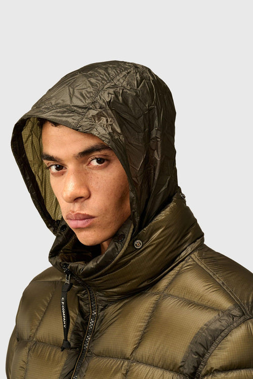 D.d. Shell Short Down Jacket Verde Militare Uomo - 2