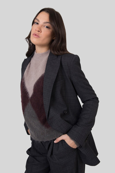 Giacca Doppio Petto Antracite Donna