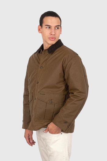 Waxed Barn Coat Oil Finsih Shelter Tabacco Uomo - 3