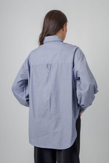 Camicia Chambray Blu Medio Donna - 6