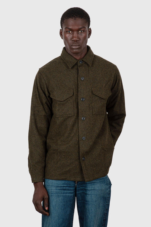 Wool Jac-shirt Verde Militare Uomo