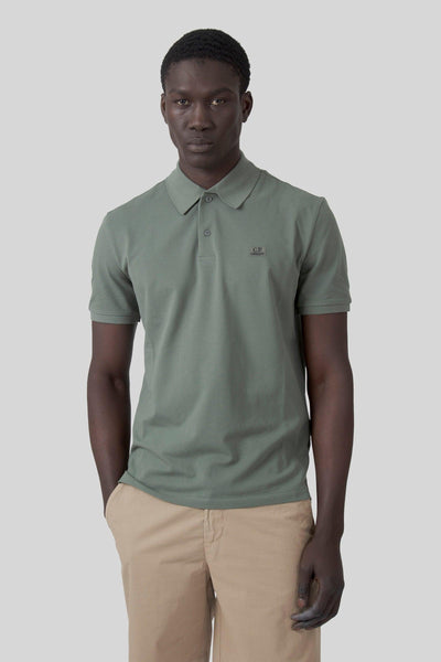Polo Stretch Piquet Verde Salvia Uomo
