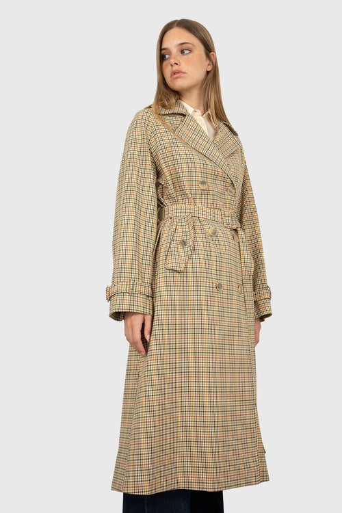 Trench Check Beige Donna - 2