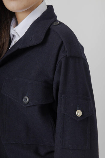 Field Jacket Crop Mercure Blu Navy Donna - 7