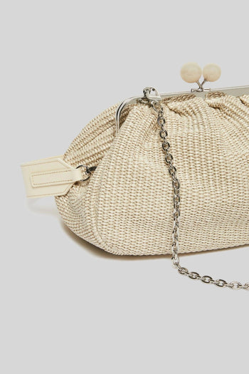 Max Mara Pasticcino Bag Medium Effetto Rafia Tortora Donna - 6