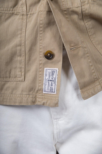 Overshirt Dorr Herringbone Beige Uomo - 4
