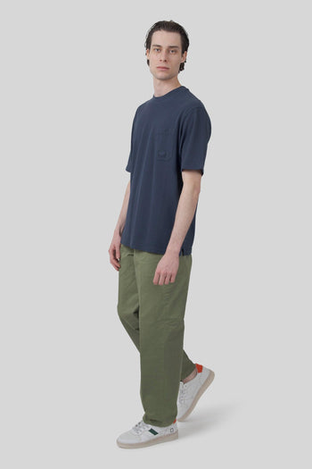 T-shirt 24/1 Piquet Pigment Dyed Blu Navy Uomo - 2