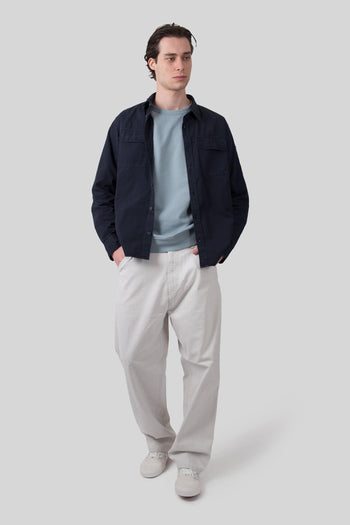 Overshirt In Gabardina Organic Blu Scuro Uomo - 2