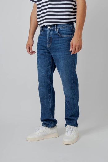 Jeans Newman Tapered Blu Medio Uomo - 3