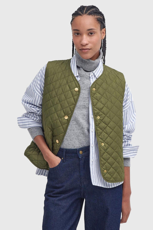 Gilet Trapuntato Lorelei Verde Oliva Donna