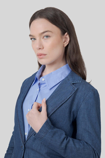 Giacca Denim Blu Medio Donna - 6