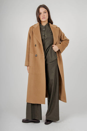 Camicia In Flanella Misto Lana Verde Militare Donna - 7