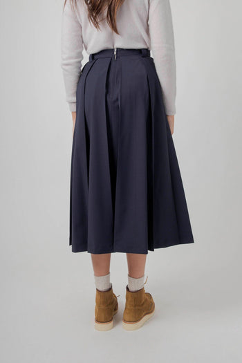 Gonna Midi A Pieghe Henrique Blu Navy Donna - 4