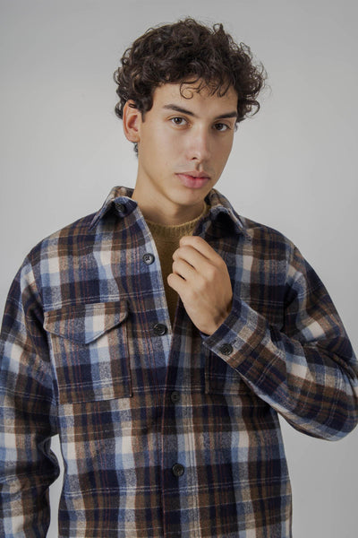 Jac-shirt Marrone/blu Uomo