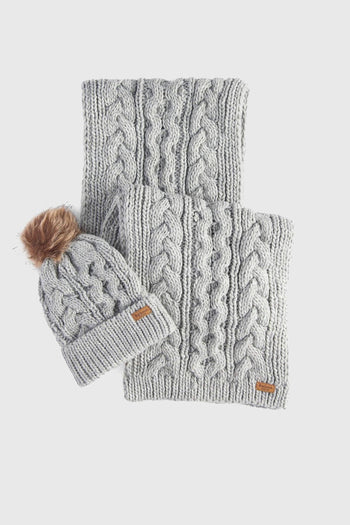 Set Beanie E Sciarpa Penshaw Grigio Chiaro Donna - 3